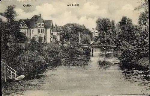 Ak Cottbus in der Niederlausitz, am Schloss