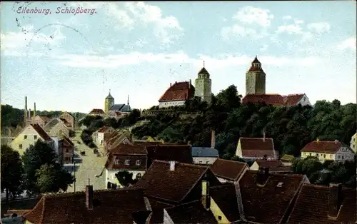 Ak Eilenburg an der Mulde Sachsen, Schlossberg, Dächer, Straße