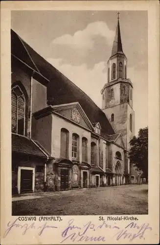 Ak Coswig in Sachsen, St. Nicolaikirche