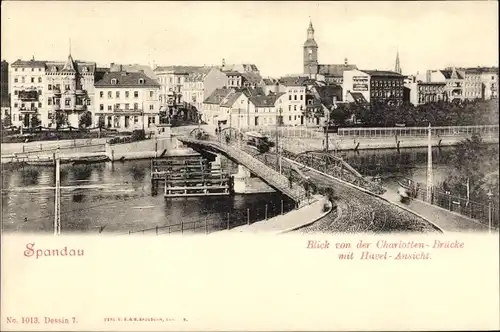 Ak Berlin Spandau, Blick von der Charlottenbrücke, Havelansicht