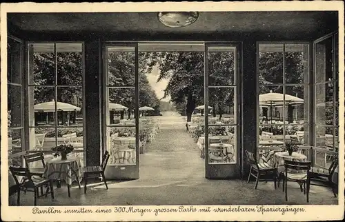 Ak Berlin Charlottenburg, Kur- und Kaffeepavillon im Schlosspark