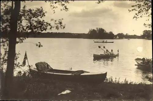 Foto Ak Königs Wusterhausen in Brandenburg, Teupitzer See, Ruderboot