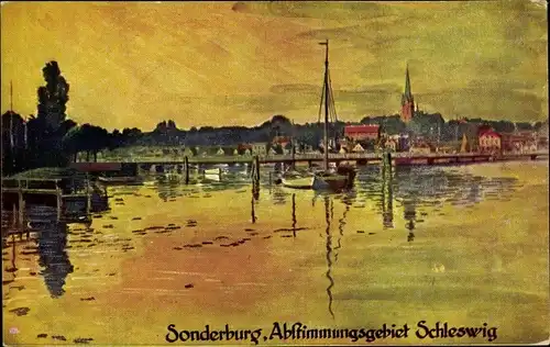 Künstler Ak Sønderborg Sonderburg Dänemark, Abstimmungsgebiet Schleswig, Ort