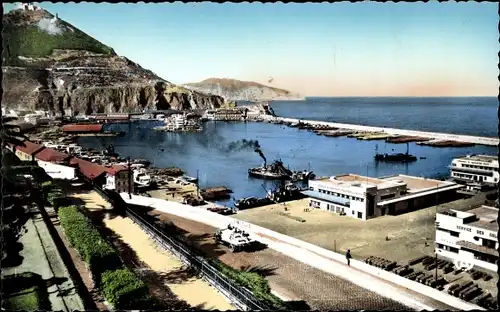 Ak Oran Algerien, Le Port et la Montagne de Santa-Cruz