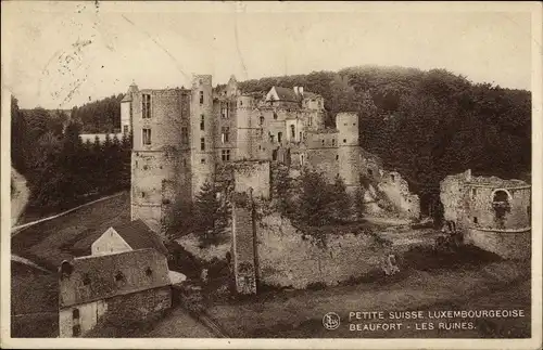 Ak Beaufort Befort Luxemburg, Petite Suisse Luxembourgeoise, Les Ruines