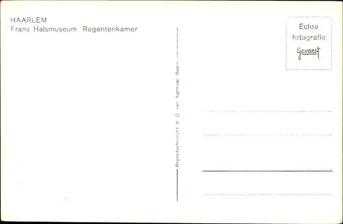 Ak Haarlem Nordholland Niederlande, Frans Halsmuseum, Regentenkamer