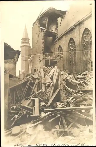 Foto Ak Oostende Ostende Westflandern, Kriegszerstörungen, Zerstörte Kirche, I. WK