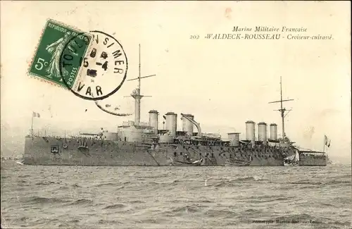 Ak Französisches Kriegsschiff, Waldeck Rousseau, Croiseur-cuirasse