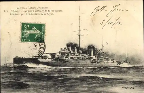 Ak Französisches Kriegsschiff, Cuirasse d'Escadre