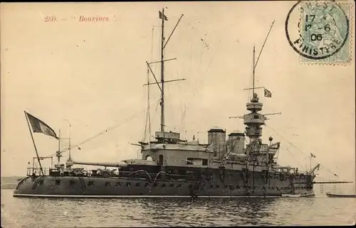 Ak Französisches Kriegsschiff, Cuirassé Bouvines, Marine Militaire Francaise