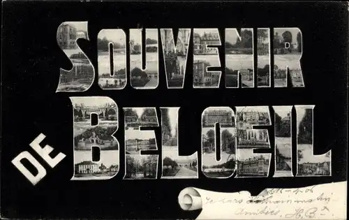 Buchstaben Ak Beloeil Hennegau, Kirchenansicht, Schloss