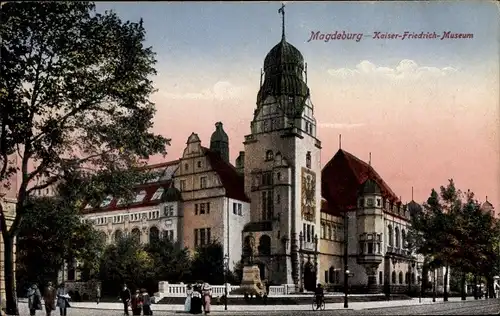 Ak Magdeburg an der Elbe, Kaiser-Friedrich-Museum, Außenansicht