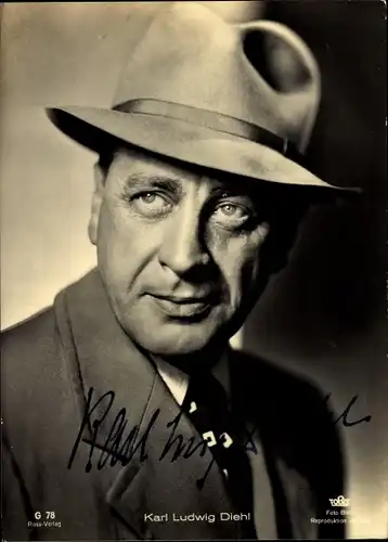 Ak Schauspieler Karl Ludwig Diehl, Tobis Film G 78, Hut