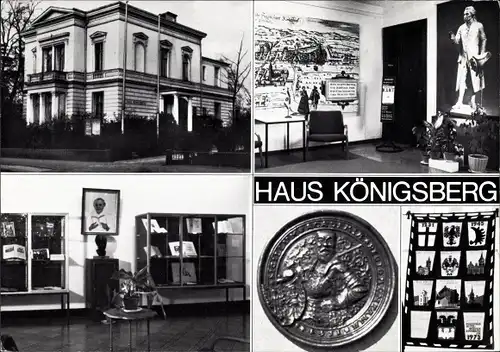 Ak Duisburg, Haus Königsberg, Museum, Innen- und Außenansicht