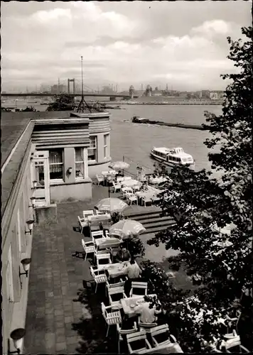 Ak Homberg Ruhrort Duisburg im Ruhrgebiet, Rheingarten, Terrasse