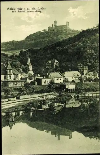 Ak Balduinstein an der Lahn, Schloss Schaumburg, Ort