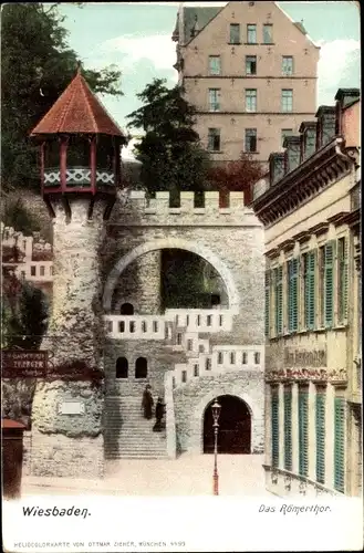 Ak Wiesbaden in Hessen, Römertor