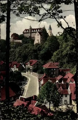 Ak Schönberg Bensheim an der Bergstraße, Panorama, Teilansicht, Schloss