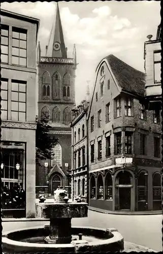 Ak Krefeld am Niederrhein, Schwanenbrunnen, Turm