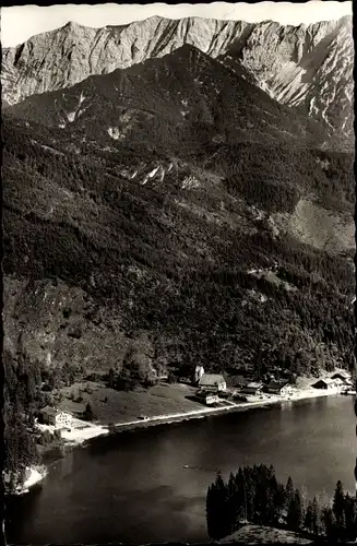 Ak Spitzingsee Schliersee in Oberbayern, Panorama mit See und Gebirge