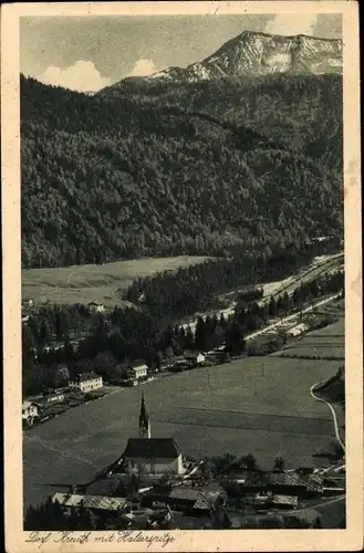 Ak Kreuth am Tegernsee Oberbayern, Ortsansicht mit Halserspitze