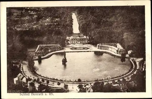 Ak Benrath Düsseldorf am Rhein, Schloss, Luftaufnahme