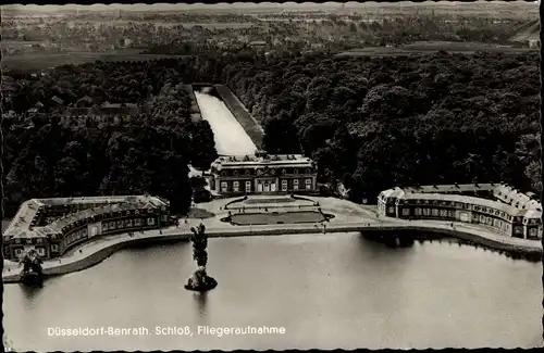 Ak Benrath Düsseldorf am Rhein, Schloss, Fliegeraufnahme