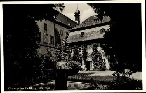 Ak Eltville am Rhein Hessen, Kloster Eberbach, Klostergarten, Restaurant Ress