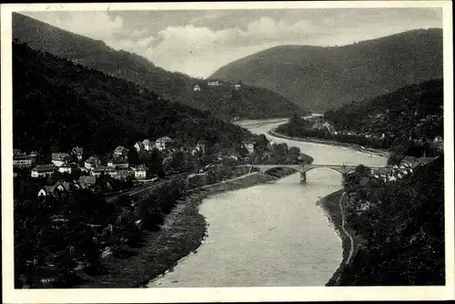 Ak Schlierbach Heidelberg, Panorama, Aue und Ziegelhausen, Brücke