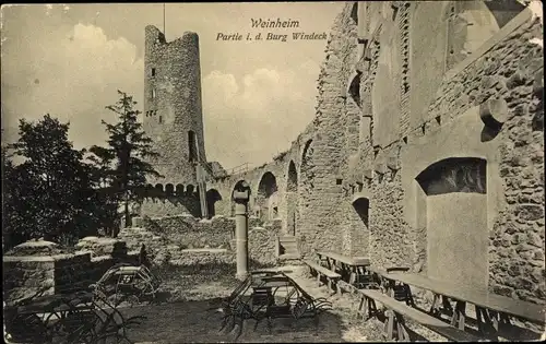 Ak Weinheim an der Bergstraße Baden, Burgruine Windeck