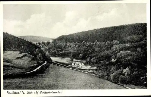 Ak Nastätten im Taunus, Blick auf das Waldschwimmbad