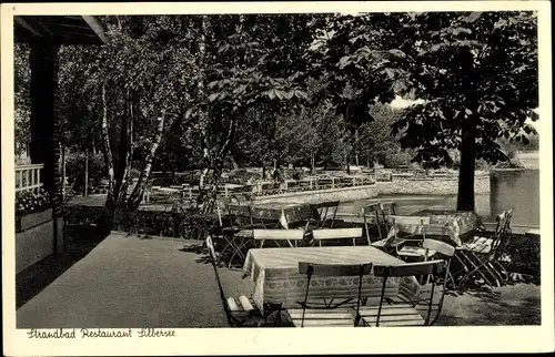 Ak Kapellen Moers am Niederrhein, Strandbad Restaurant Silbersee, Außengastronomie