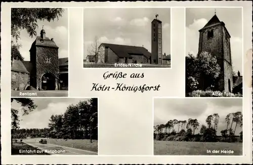 Ak Köln am Rhein, Königsforst, Alter Turm, In der Heide, Rentamt, Erlöserkirche