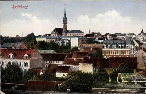 Ak Radeberg in Sachsen, Panorama, Kirchturm