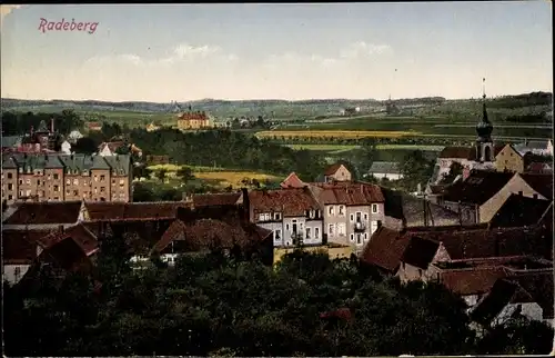 Ak Radeberg in Sachsen, Panorama, Kirchturm