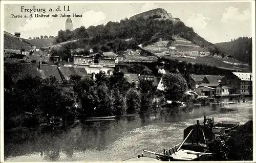 Ak Freyburg an der Unstrut, Partie an der Unstrut mit Turnvater Jahns Haus