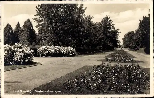 Ak Forst in der Niederlausitz, Wehrinsel Anlagen