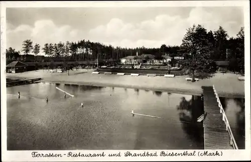 Ak Biesenthal in der Mark, Terrassen Restaurant und Strandbad