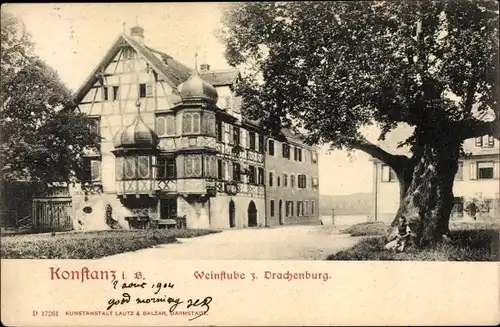 Ak Konstanz am Bodensee, Weinstube, Drachenburg