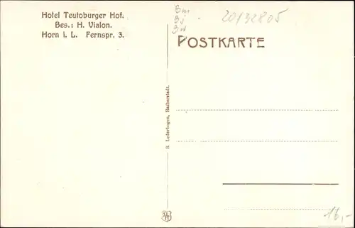 Ak Horn Bad Meinberg am Teutoburger Wald, Markt mit Hausmanndenkmal, Hotel Teutoburger Hof