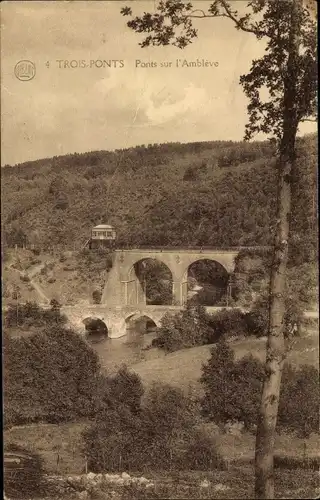 Ak Trois Ponts Dreibrücken Wallonien Lüttich, Ponts sur l'Amblève
