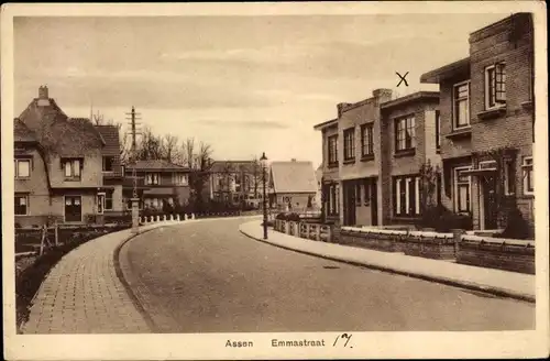 Ak Assen Drenthe Niederlande, Emmastraat