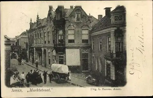 Ak Assen Drenthe Niederlande, Marktstraat