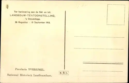 Ak 's Gravenhage Den Haag Südholland, Landbauausstelung 1913