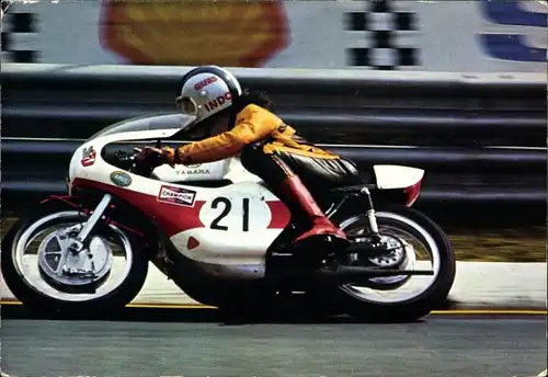Ak Motorrad Yamaha 350, Rennfahrer, Startnummer 21