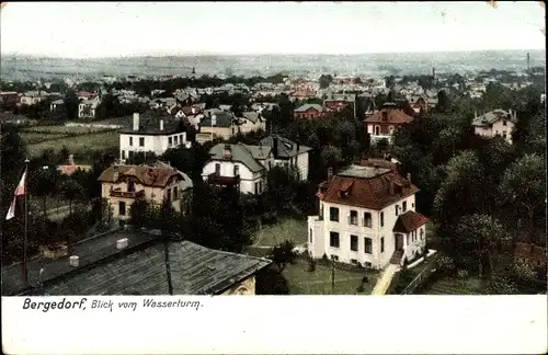 Ak Hamburg Bergedorf, Blick vom Wasserturm, Wohnhäuser