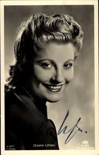 Ak Schauspielerin Gisela Uhlen, Portrait, Ross Verlag A 3341 1, Tobis Film