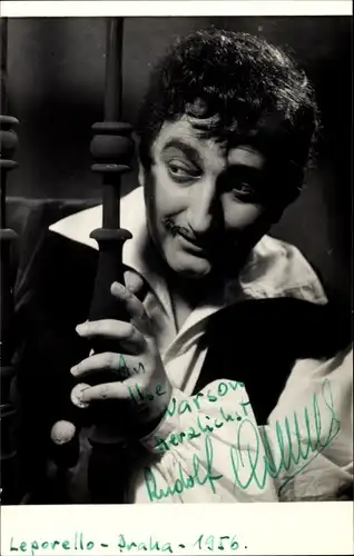 Foto Schauspieler Rudolf Asmus, Portrait, Autogramm, Szene