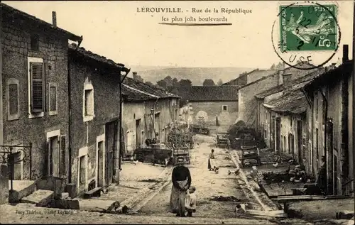Ak Lerouville Lothringen Meuse, Rue de la Republique les plus jolis boulevards