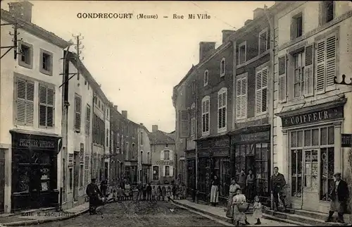 Ak Gondrecourt Meuse, Rue Mi Ville, Coiffeur, Modes